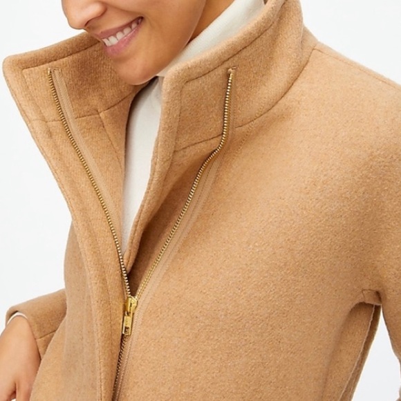 JCrew Stadium Cloth Wool Coat - tan/oatmeal